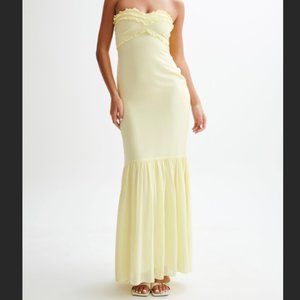 Meshki Strapless Yellow Maxi Dress. Size S. NWT.